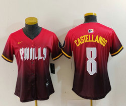 Women's Nike Philadelphia Phillies #8 Nick Castellanos 2024 Red City Blue Authentic Stitched MLB Jersey