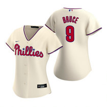Women's Nike Philadelphia Phillies #9 Jay Bruce Cream Game Authentic Stitched MLB Jersey