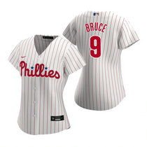 Women's Nike Philadelphia Phillies #9 Jay Bruce White Game Authentic Stitched MLB Jersey