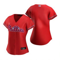 Women's Nike Philadelphia Phillies #Blank Red Game Authentic Stitched MLB Jersey