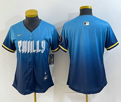 Women's Nike Philadelphia Phillies Blank 2024 City Blue Authentic Stitched MLB Jersey