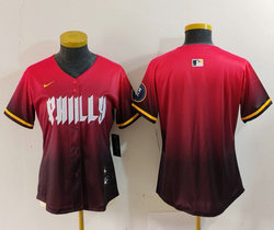 Women's Nike Philadelphia Phillies Blank 2024 Red City Blue Authentic Stitched MLB Jersey