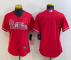 Women's Nike Philadelphia Phillies Blank Red Game Authentic Stitched MLB Jersey