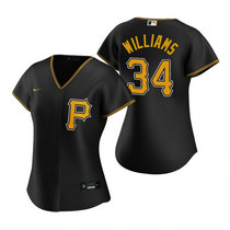 Women's Nike Pittsburgh Pirates #34 Trevor Williams Black Game Authentic Stitched MLB Jersey