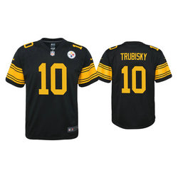 Women's Nike Pittsburgh Steelers #10 Mitchell Trubisky Black Rush Authentic Stitched NFL Jersey