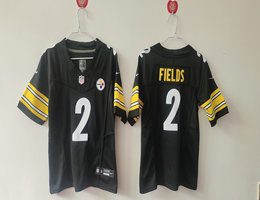 Women's Nike Pittsburgh Steelers #2 Justin Fields Black Vapor Untouchable Stitched jersey