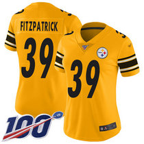 Women's Nike Pittsburgh Steelers #39 Minkah Fitzpatrick 100th Season Gold Inverted Legend Vapor Untouchable Authentic Stitched NFL jersey