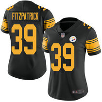 Women's Nike Pittsburgh Steelers #39 Minkah Fitzpatrick Black Rush Authentic Stitched NFL Jersey