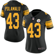 Women's Nike Pittsburgh Steelers #43 Troy Polamalu Rush Authentic Stitched NFL Jersey FG