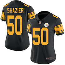 Women's Nike Pittsburgh Steelers #50 Ryan Shazier Black Rush Authentic Stitched NFL jersey