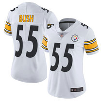 Women's Nike Pittsburgh Steelers #55 Devin Bush White Vapor Untouchable Limited Authentic Stitched NFL Jersey