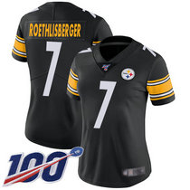 Women's Nike Pittsburgh Steelers #7 Ben Roethlisberger 100th Season Black Vapor Untouchable Authentic Stitched NFL Jersey