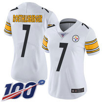 Women's Nike Pittsburgh Steelers #7 Ben Roethlisberger 100th Season White Vapor Untouchable Limited Authentic Stitched NFL Jersey