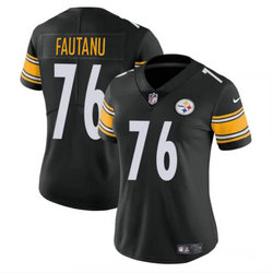 Women's Nike Pittsburgh Steelers #76 Troy Fautanu Black 2024 Draft Vapor Untouchable Football Jersey