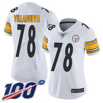 Women's Nike Pittsburgh Steelers #78 Alejandro Villanueva 100th Season White Vapor Untouchable Authentic stitched NFL jersey