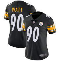 Women's Nike Pittsburgh Steelers #90 T.J.Watt Black Vapor Untouchable Limited Authentic Stitched NFL Jersey