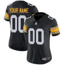 Women's Nike Pittsburgh Steelers Customized Black New Vapor Untouchable Authentic Stitched NFL Jerseys