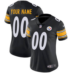 Women's Nike Pittsburgh Steelers Customized Black Vapor Untouchable Authentic Stitched NFL Jerseys