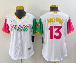 Women's Nike San Diego Padres #13 Manny Machado White 2022 City Authentic Stitched MLB Jersey