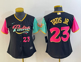 Women's Nike San Diego Padres #23 Fernando Tatis Jr #23 front 2022 City Authentic Stitched MLB Jersey
