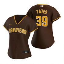 Women's Nike San Diego Padres #39 Kirby Yates Brown Game Authentic Stitched MLB Jersey