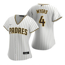 Women's Nike San Diego Padres #4 Wil Myers White Game Authentic Stitched MLB Jersey