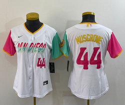 Women's Nike San Diego Padres #44 Joe Musgrove White 2022 City #44 in front Authentic Stitched MLB Jersey