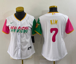 Women's Nike San Diego Padres #7 Ha Seong Kim White 2022 City Authentic Stitched MLB Jersey