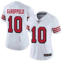 Women's Nike San Francisco 49ers #10 Jimmy Garoppolo White New Vapor Untouchable Limited Authentic Stitched NFL Jersey
