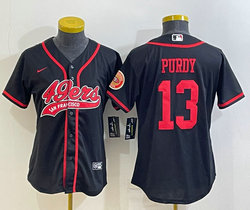 Women's Nike San Francisco 49ers #13 Brock Purdy Black Joint Logo Stitched baseball jersey