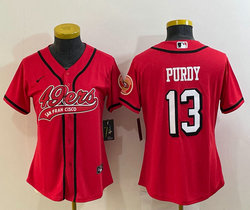 Women's Nike San Francisco 49ers #13 Brock Purdy Red Joint Logo Stitched baseball jersey