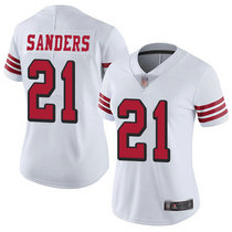 Women's Nike San Francisco 49ers #21 Deion Sanders White New Vapor Untouchable Limited Authentic Stitched NFL Jersey