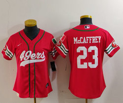 Women's Nike San Francisco 49ers #23 Christian McCaffrey Red Joint Mexico Authentic Stitched baseball jersey