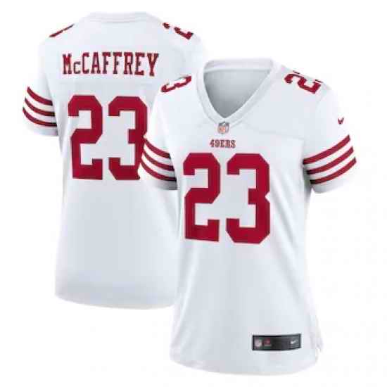 Women's Nike San Francisco 49ers #23 Christian McCaffrey White 2023 Vapor Untouchable Authentic Stitched NFL Jersey