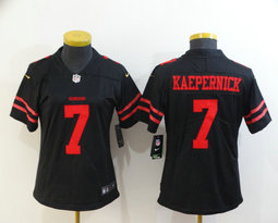 Women's Nike San Francisco 49ers #7 Colin Kaepernick Black Vapor Untouchable Limited Authentic Stitched NFL Jersey