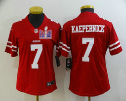 Women's Nike San Francisco 49ers #7 Colin Kaepernick Red With 2024 Super Bowl (LVIII ) patch Jersey