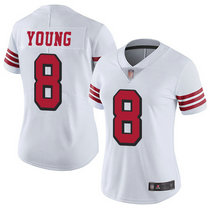 Women's Nike San Francisco 49ers #8 Steve Young White have the black outline NFL jersey