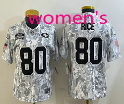 Women's Nike San Francisco 49ers #80 Jerry Rice 2024 Salute to Service NFL Jersey
