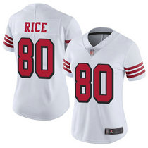 Women's Nike San Francisco 49ers #80 Jerry Rice White New Vapor Untouchable Limited Authentic Stitched NFL Jersey