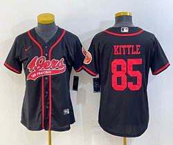 Women's Nike San Francisco 49ers #85 George Kittle Black Joint Authentic Stitched baseball jersey