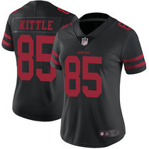 Women's Nike San Francisco 49ers #85 George Kittle Black Vapor Untouchable Authentic stitched NFL jersey