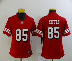 Women's Nike San Francisco 49ers #85 George Kittle New Red Vapor Untouchable Authentic Stitched NFL Jersey