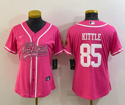 Women's Nike San Francisco 49ers #85 George Kittle Pink Joint Authentic Stitched baseball jersey