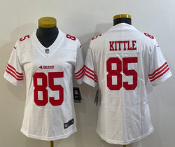Women's Nike San Francisco 49ers #85 George Kittle White 2022 Vapor Untouchable Authentic Stitched NFL Jerseys