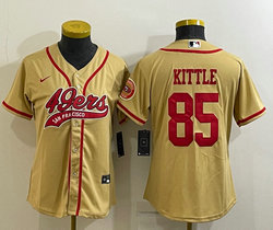 Women's Nike San Francisco 49ers #85 George Kittle Yellow Joint Authentic Stitched NFL Jerseys