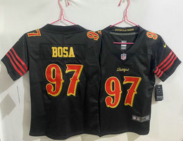 Women's Nike San Francisco 49ers #97 Nick Bosa Black 2025 Authentic stitched NFL jersey