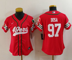 Women's Nike San Francisco 49ers #97 Nick Bosa Red Joint Mexico Authentic Stitched baseball jersey