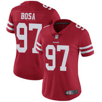 Women's Nike San Francisco 49ers #97 Nick Bosa Red Vapor Untouchable With Team Patch Authentic Stitched NFL Jersey