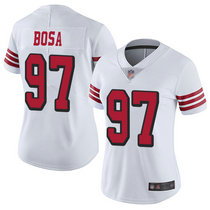 Women's Nike San Francisco 49ers #97 Nick Bosa White Rush 2019 NFL Draft First Round Pick Authentic Stitched NFL Jersey