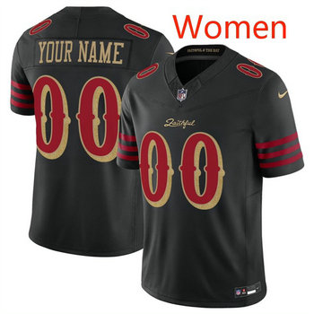 Women's Nike San Francisco 49ers Custom Black Rivalries Authentic stitched NFL jersey
